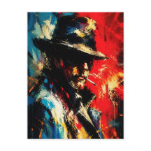 Portrait de gangster abstrait style vintage