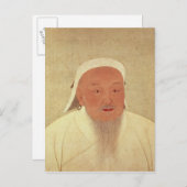 Carte Postale Portrait de Genghis Khan, Mongol Khan (Devant / Derrière)