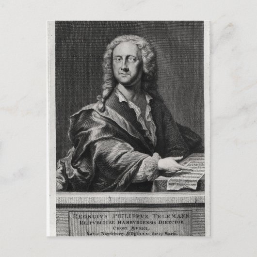 Carte Postale Portrait de Georg Philipp Telemann (Devant)