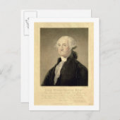 Carte Postale Portrait de George Washington, gravé par William (Devant / Derrière)