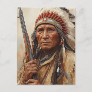Carte Postale Portrait de Geronimo, chef de guerre indien
