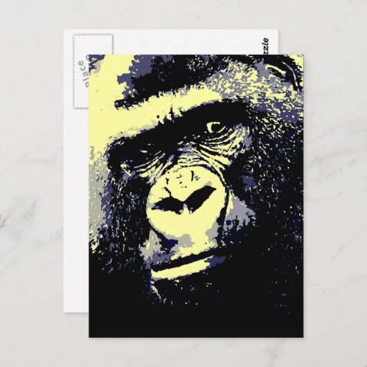 Carte Postale Portrait de Gorilla (Devant / Derrière)