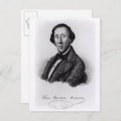 Carte Postale Portrait de Hans Christian Andersen (Devant / Derrière)
