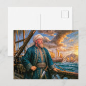 Carte Postale Portrait de Hayreddin Barberousse, commandant nava (Devant / Derrière)