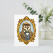 Carte Postale Portrait de hibou hipster (Debout devant)
