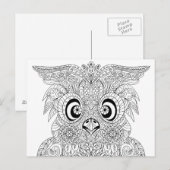 Carte Postale Portrait de hibou inspiré (Devant / Derrière)