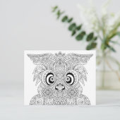 Carte Postale Portrait de hibou inspiré (Debout devant)