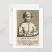 Carte Postale Portrait de Hieronymus Bosch (c.1450-1516) plaque (Devant / Derrière)