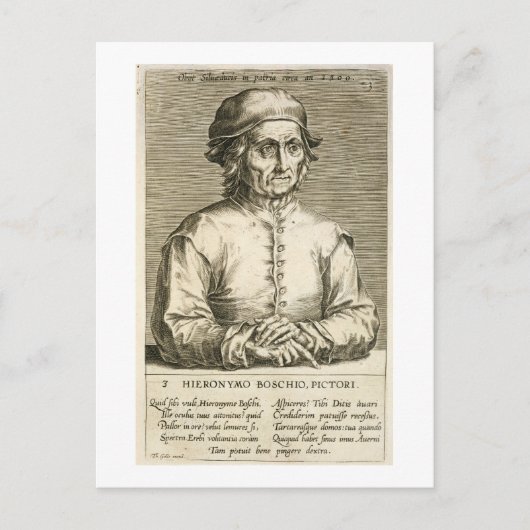 Carte Postale Portrait de Hieronymus Bosch (c.1450-1516) plaque (Devant)