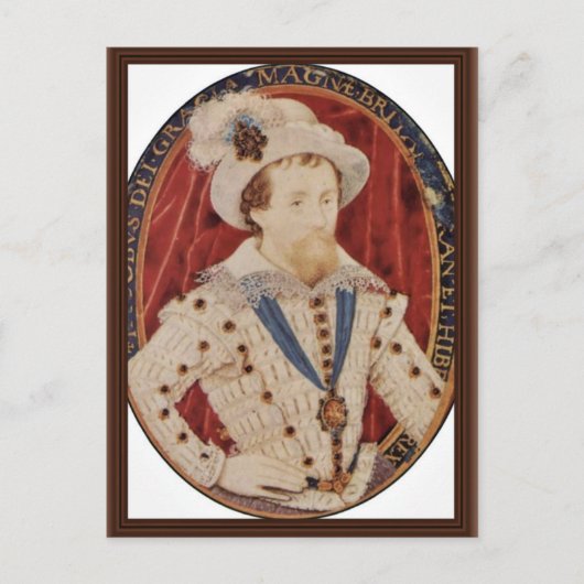 Carte Postale Portrait De James I, Roi D'Angleterre Oval Par Hil (Devant)