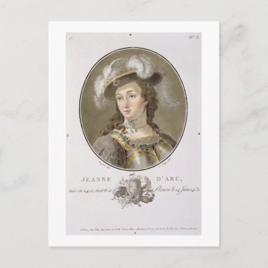 Carte Postale Portrait de Jeanne d'Arc (1412-31), 1787 (couleur (Devant)