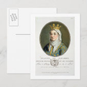 Carte Postale Portrait de Jeanne de Navarre (1271-1304), 1788 (c (Devant / Derrière)
