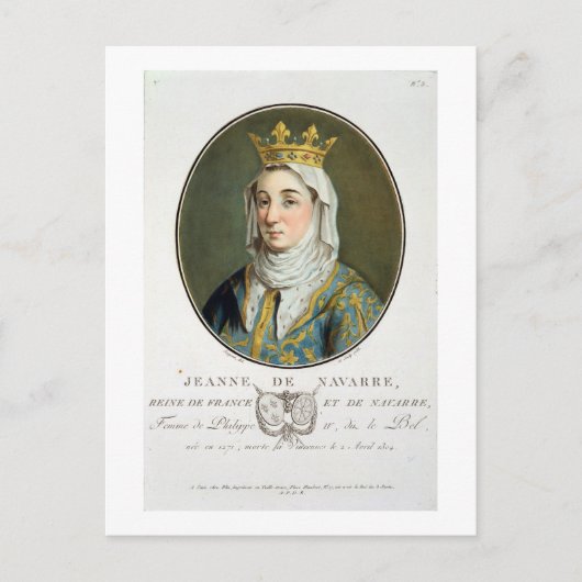 Carte Postale Portrait de Jeanne de Navarre (1271-1304), 1788 (c (Devant)