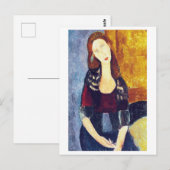 Carte Postale Portrait de Jeanne Hebuterne, Modigliani (Devant / Derrière)