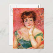 Carte Postale Portrait de Jeanne Samary par Pierre Renoir (Devant / Derrière)