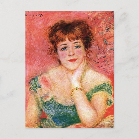 Carte Postale Portrait de Jeanne Samary par Pierre Renoir (Devant)