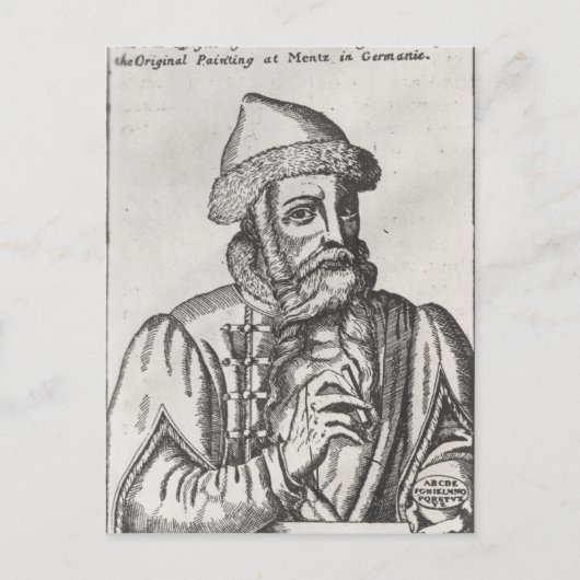 Carte Postale Portrait de Johannes Gutenberg (Devant)