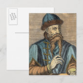 Carte Postale Portrait de Johannes Gutenberg 2 (Devant / Derrière)