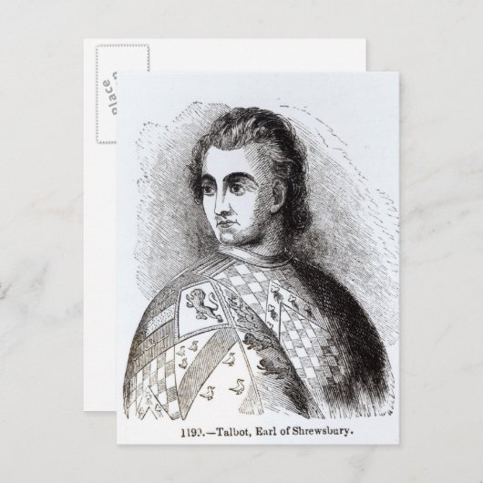 Carte Postale Portrait de John Talbot (Devant / Derrière)