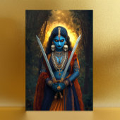 Carte Postale Portrait de la déesse hindou de Kali Peinture Imag