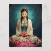 Carte Postale Portrait de la déesse Quan Yin peint à haute fréqu (Devant)