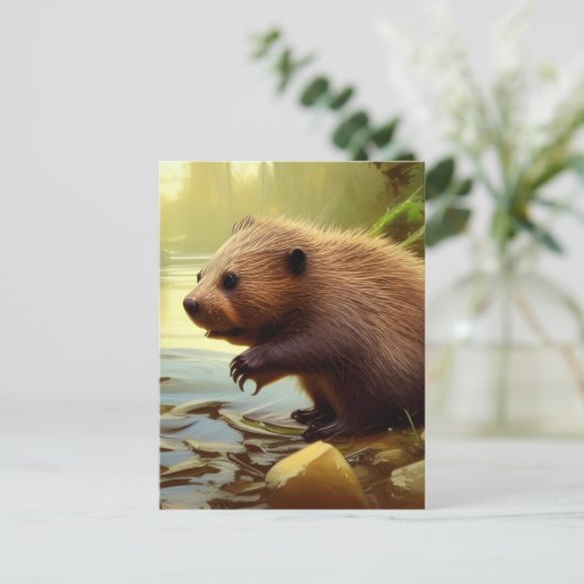 Carte Postale Portrait de la faune de Baby Beaver (Debout devant)
