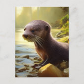 Carte Postale Portrait de la faune de Baby Otter (Devant)