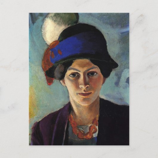 Carte Postale Portrait de la femme de l'artiste par August Macke (Devant)