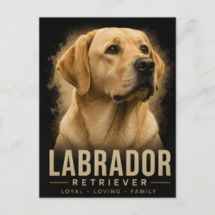 Carte Postale Portrait de Labrador Retriever Chien de Famille Fi
