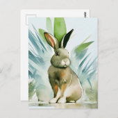 Carte Postale Portrait de lapin 024 (Devant / Derrière)