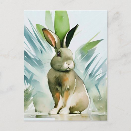 Carte Postale Portrait de lapin 024 (Devant)