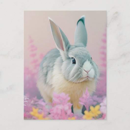Carte Postale Portrait de lapin 107 (Devant)