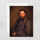Carte Postale Portrait de Leo Tolstoï (par Ivan Kramskoi, 1873) (Devant / Derrière)