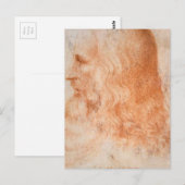 Carte Postale Portrait de Léonard de Vinci (Devant / Derrière)