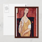 Carte Postale Portrait De Lunia Czechowska Avec Ventilateur (Devant / Derrière)