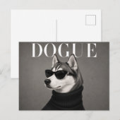 Carte Postale Portrait de luxe de Husky sibérien (Devant / Derrière)