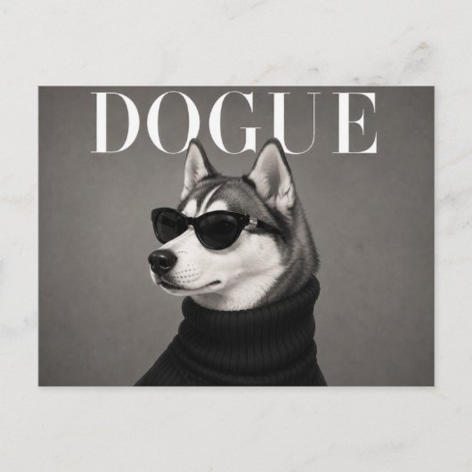 Carte Postale Portrait de luxe de Husky sibérien (Devant)