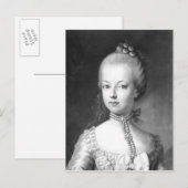 Carte Postale Portrait de Marie-Antoinette de Habsbourg (Devant / Derrière)
