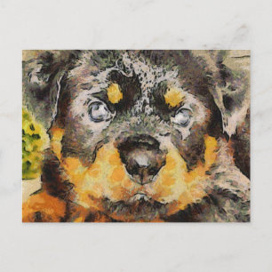 Carte Postale Portrait de marionnettes rotative artistique