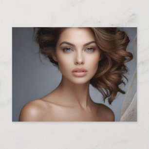 Carte Postale Portrait de mode de l'art féminin