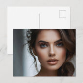 Carte Postale Portrait de mode de l'art féminin (Devant / Derrière)