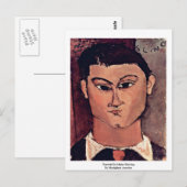 Carte Postale Portrait De Moise Kiesling Par Modigliani Amedeo (Devant / Derrière)