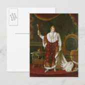 Carte Postale Portrait de Napoléon dans ses Robes de couronnemen (Devant / Derrière)