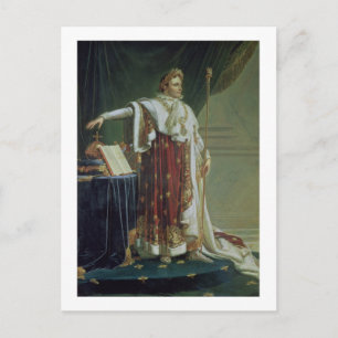 Carte Postale Portrait de Napoléon I dans ses Robes de couronnem