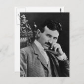 Carte Postale Portrait de Nikola Tesla (Devant / Derrière)
