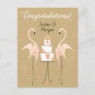 Carte Postale Portrait de noms de félicitations de mariage aux f
