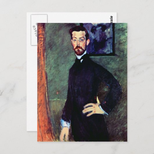 Carte Postale Portrait de Paul Alexanders par Modigliani (Devant / Derrière)