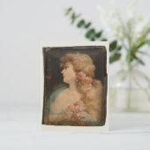 Carte Postale Portrait de peinture à l'huile de dame victorienne (Debout devant)