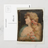 Carte Postale Portrait de peinture à l'huile de dame victorienne (Devant / Derrière)