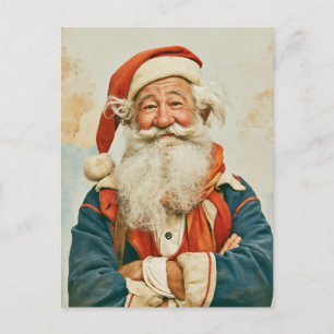 Carte Postale Portrait de Père Noël vintage joyeux